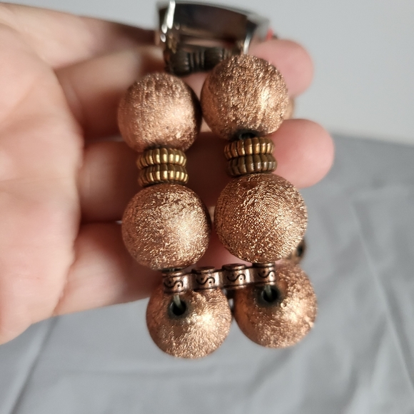 NARMI Ladies Wide Gold And  Bronze Changeable Band Quartz Wrist Watch Works! - Picture 2 of 4